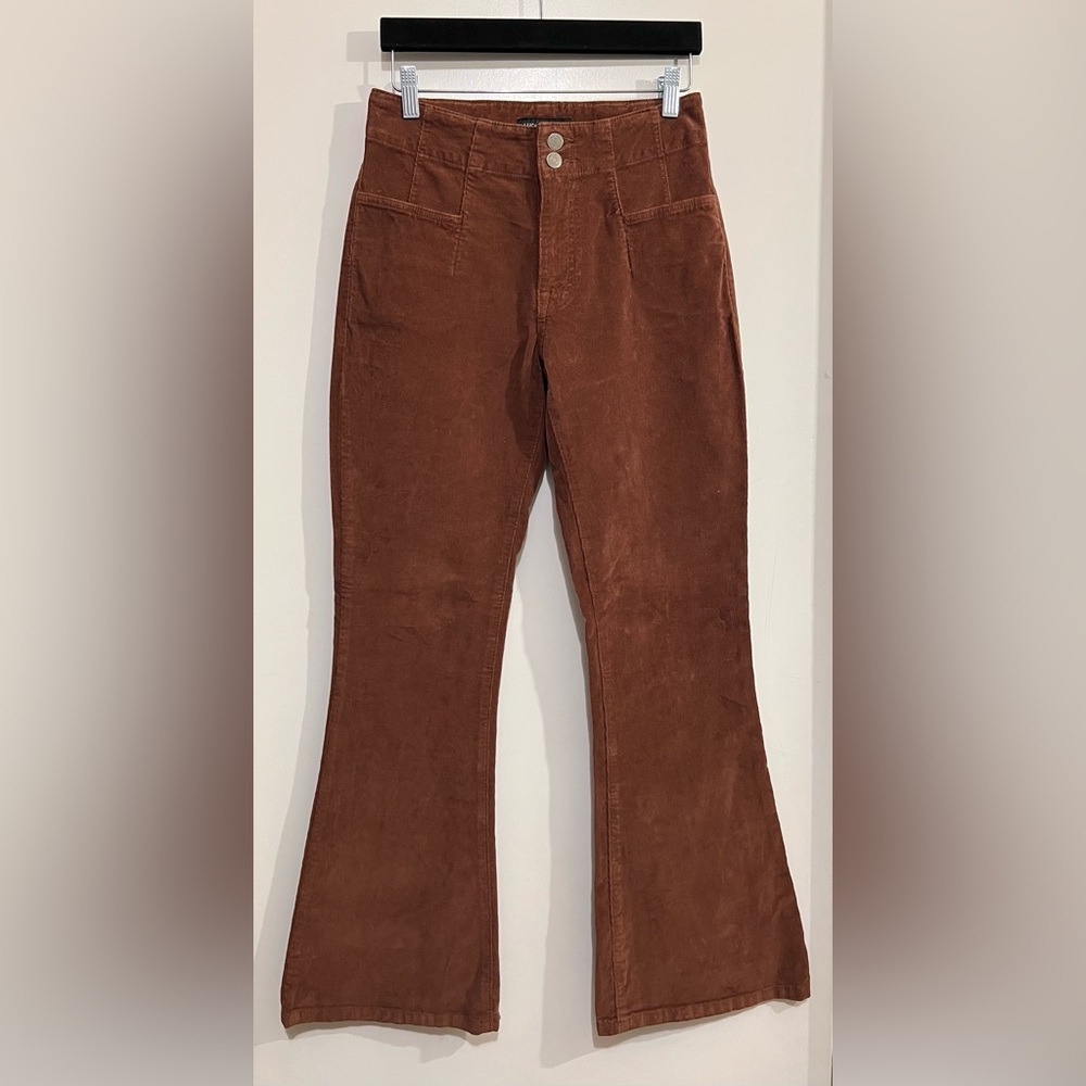 Lucky Brand Brown Stevie High Rise Flare Corduroy Pants in size 4 like new